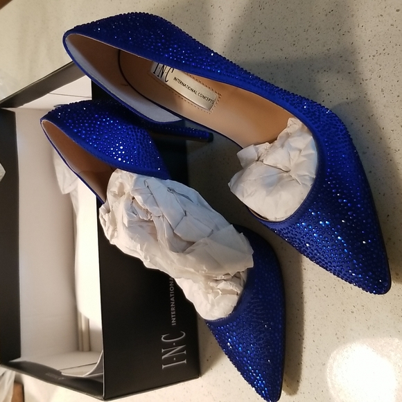 INC International Concepts Shoes - INC International Concepts cobalt rhinestone heels